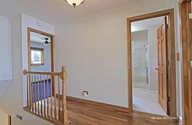 536 Circle Dr, Fox Lake, IL 60020 - corridor with an upstairs landing and light wood-type flooring
