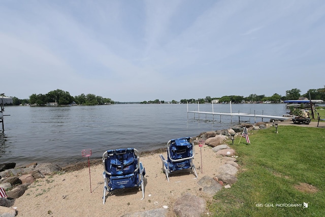 536 Circle Dr, Fox Lake, IL 60020 - water view featuring a boat dock