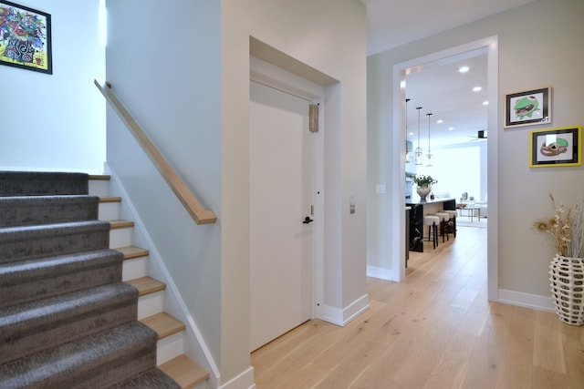 262 N Addison Ave, Elmhurst, IL 60126 - staircase featuring hardwood / wood-style floors and recessed lighting