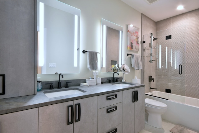 262 N Addison Ave, Elmhurst, IL 60126 - full bathroom with double vanity and combined bath / shower with glass door