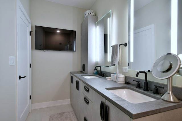 262 N Addison Ave, Elmhurst, IL 60126 - full bathroom with double vanity and tile patterned flooring