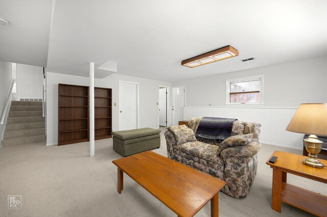 632 Columbine Ave, Lisle, IL 60532 - living room featuring carpet floors and stairs