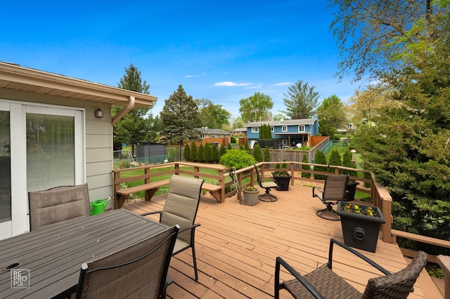 632 Columbine Ave, Lisle, IL 60532 - wooden deck with outdoor dining space and fence