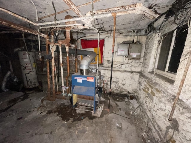 utilities featuring electric panel and water heater