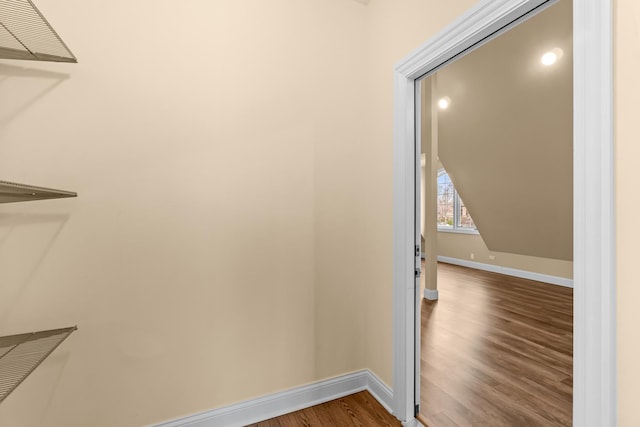 interior space with dark wood finished floors