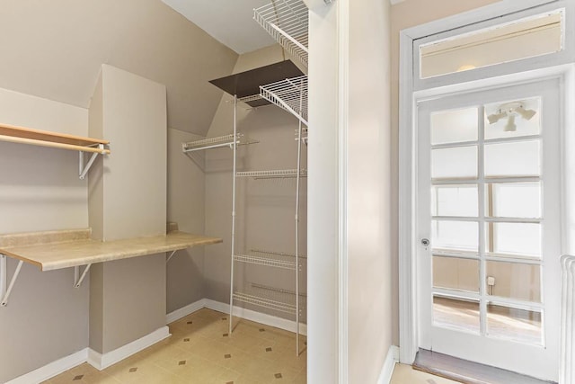 view of walk in closet