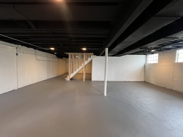 basement with stairway