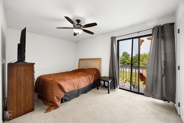 1593 Cornell Pl, Hoffman Estates, IL 60169 - carpeted bedroom with access to outside and a ceiling fan