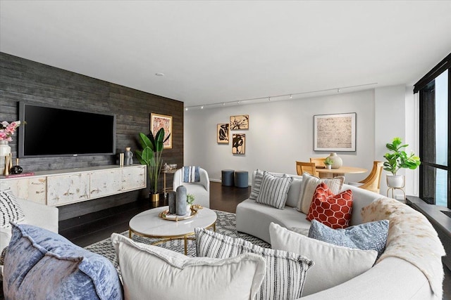 910 N Lake Shore Dr Unit 1615, Chicago, IL 60611 - living area featuring an accent wall and track lighting
