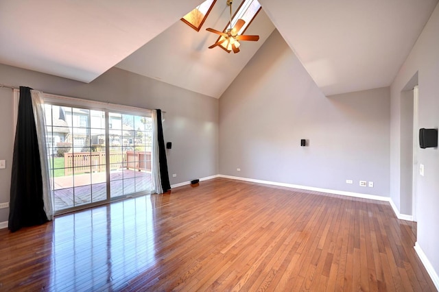 9208 Dexter Ct, Orland Park, IL 60462 - unfurnished room featuring wood-type flooring, baseboards, and ceiling fan