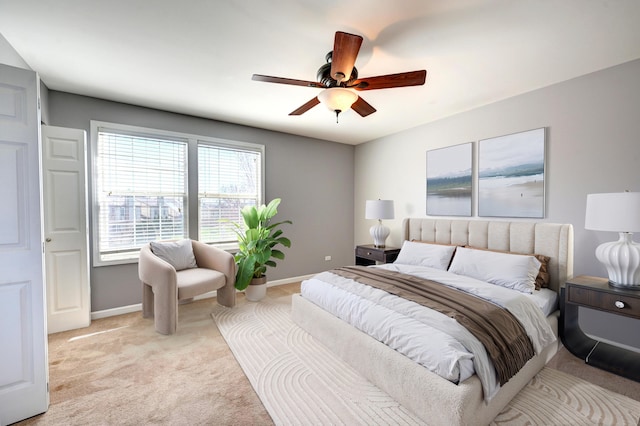 9208 Dexter Ct, Orland Park, IL 60462 - bedroom featuring light carpet, baseboards, and a ceiling fan