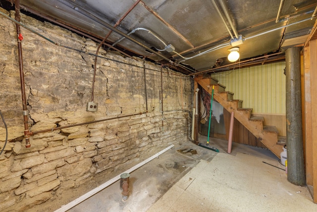 203 High St, West Chicago, IL 60185 - unfinished below grade area with stairway