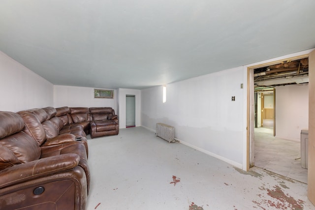 203 High St, West Chicago, IL 60185 - living area featuring concrete flooring and baseboards