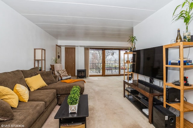 view of carpeted living area