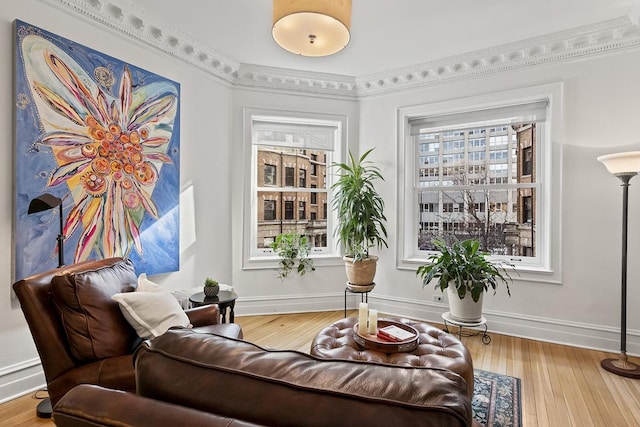 670 W Irving Park Rd Unit G6, Chicago, IL 60613 - living room featuring wood finished floors and baseboards