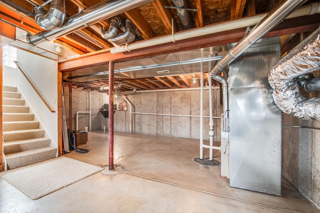 unfinished basement with stairs