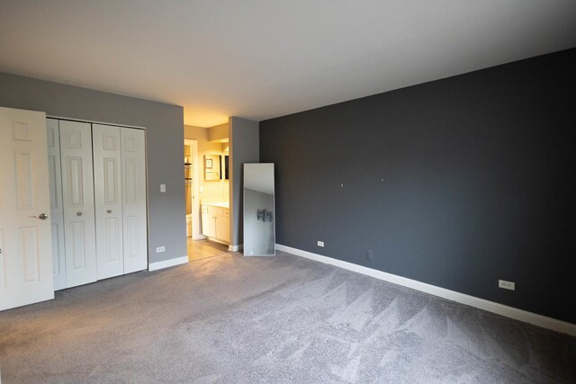 9132 Clairmont Ct Unit 113, Orland Park, IL 60462 - unfurnished bedroom with a closet, carpet, ensuite bathroom, and baseboards