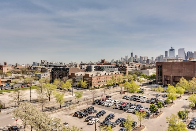 bird's eye view featuring a city view