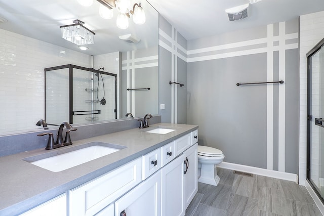 4118 Calder Ln, Aurora, IL 60504 - full bath with a shower stall, toilet, and double vanity