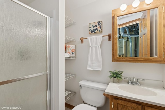 2018 Fairfield Rd, Lindenhurst, IL 60046 - full bath with vanity, toilet, and a stall shower