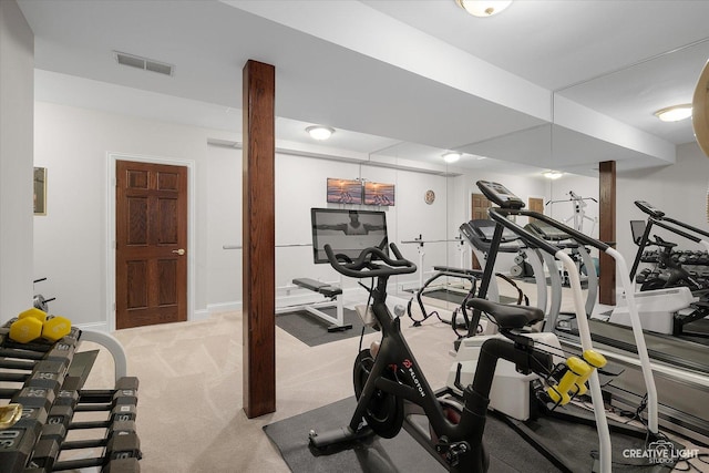 70 New Abbey Dr, Inverness, IL 60010 - workout area with visible vents, baseboards, and light colored carpet