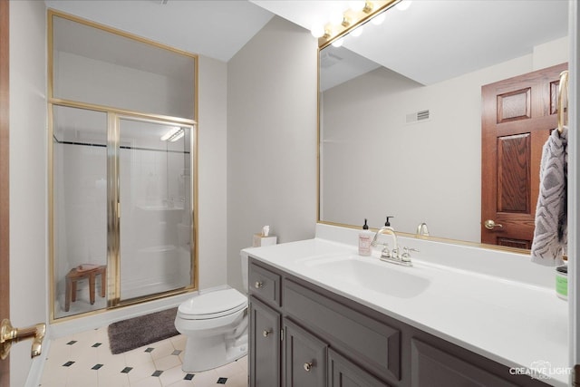 70 New Abbey Dr, Inverness, IL 60010 - full bath featuring visible vents, toilet, a stall shower, and vanity