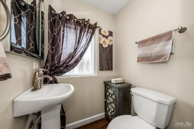 208 Brookdale Ln, Palatine, IL 60067 - half bath with toilet and wood finished floors