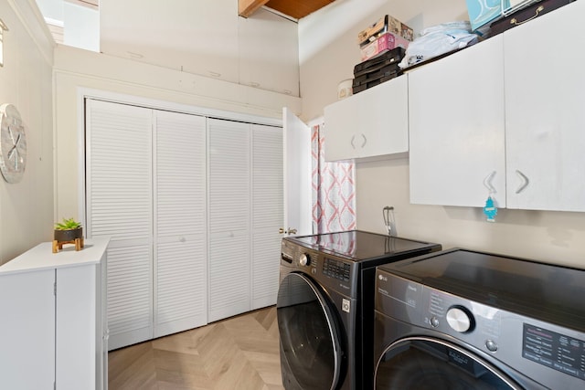 6802 Lyons St, Morton Grove, IL 60053 - laundry room with separate washer and dryer and cabinet space