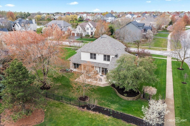 drone / aerial view with a residential view