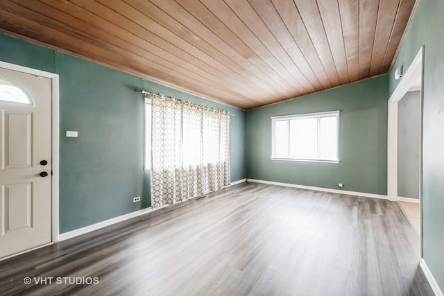226 Shabbona Dr, Park Forest, IL 60466 - entryway featuring baseboards, wooden ceiling, and wood finished floors