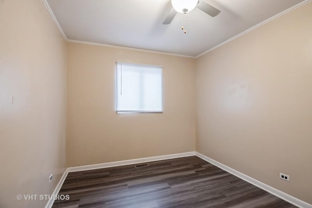 226 Shabbona Dr, Park Forest, IL 60466 - empty room with crown molding, baseboards, and a ceiling fan
