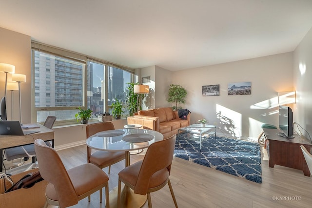 interior space with wood finished floors