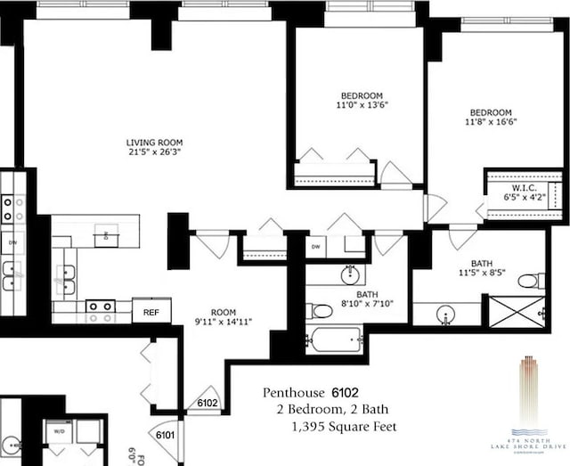 474 N Lake Shore Dr Unit 6102, Chicago, IL 60611 - view of layout
