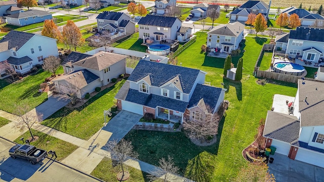 birds eye view of property featuring a residential view