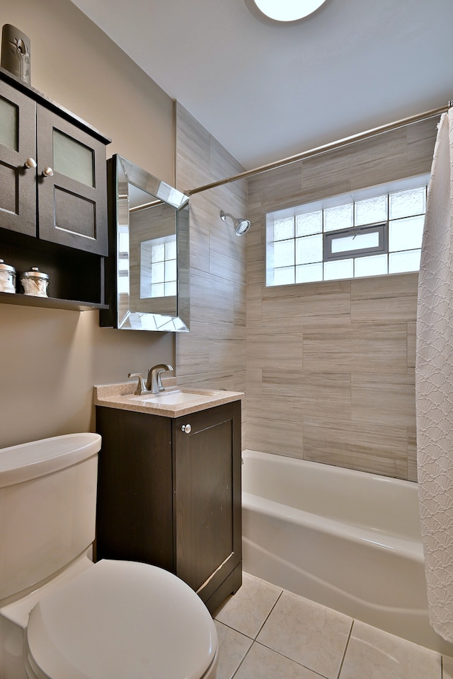 5628 S Merrimac Ave, Chicago, IL 60638 - full bathroom featuring tile patterned floors, shower / tub combo, and vanity
