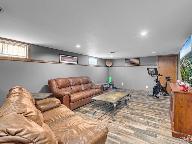 445 S Depot St, Somonauk, IL 60552 - living area with recessed lighting, visible vents, and wood finished floors