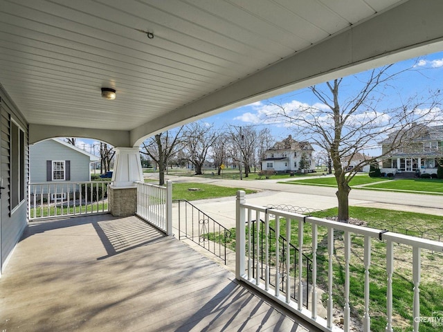 445 S Depot St, Somonauk, IL 60552 - view of patio featuring a residential view and covered porch