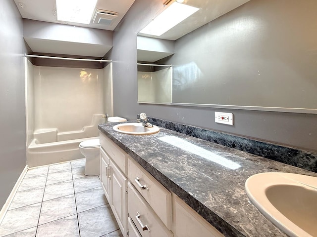 23021 Oakland Dr, Steger, IL 60475 - full bathroom featuring tile patterned floors, visible vents, double vanity, and a sink