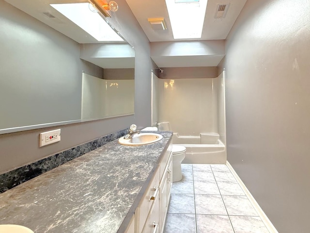 23021 Oakland Dr, Steger, IL 60475 - full bath with marble finish floor, toilet, shower / tub combination, vanity, and visible vents