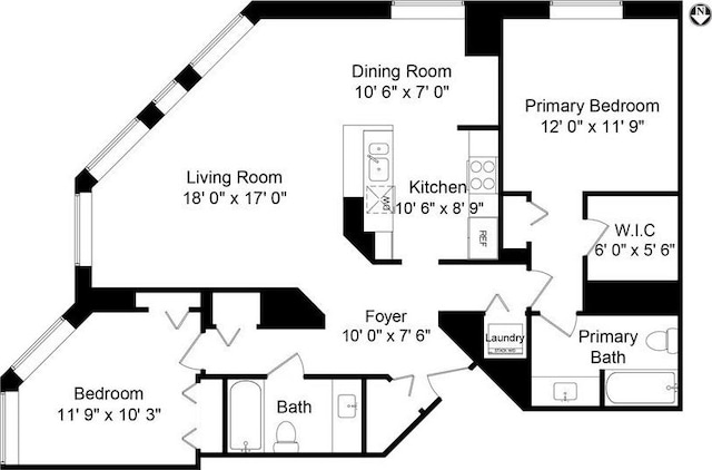 222 N Columbus Dr Unit 1509, Chicago, IL 60601 - view of layout