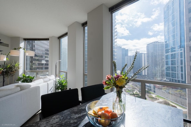 222 N Columbus Dr Unit 1509, Chicago, IL 60601 - dining room with a city view and a wall of windows