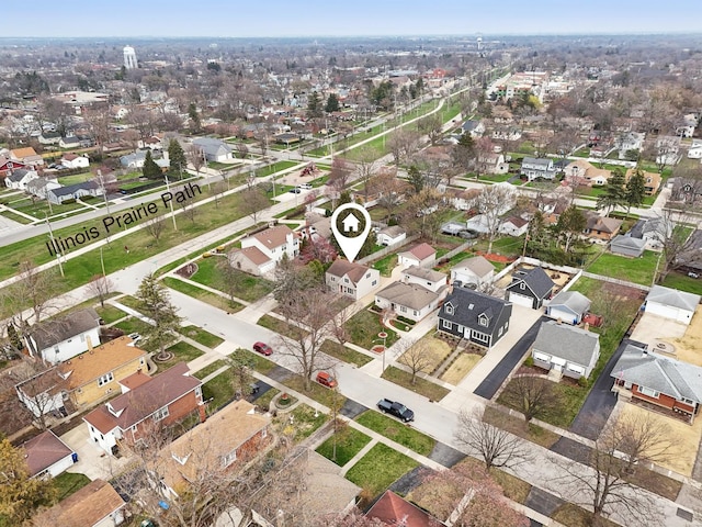 aerial view featuring a residential view