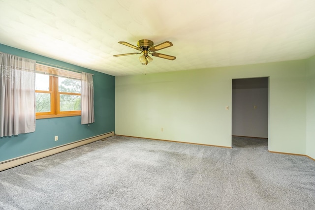 3449 E Cleveland St, Ladd, IL 61329 - carpeted spare room with ceiling fan, baseboards, and a baseboard heating unit