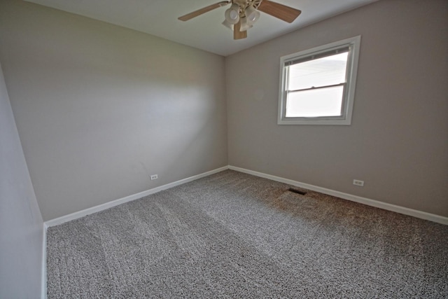 6140 El Morro Ln, Oak Forest, IL 60452 - empty room featuring carpet floors, a ceiling fan, and baseboards