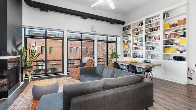 1760 W Wrightwood Ave Unit 305, Chicago, IL 60614 - interior space with a wealth of natural light, a ceiling fan, and wood finished floors
