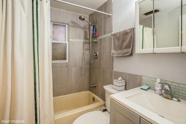28 S Illinois Ave, Villa Park, IL 60181 - bathroom with toilet, vanity, shower / tub combo with curtain, and visible vents