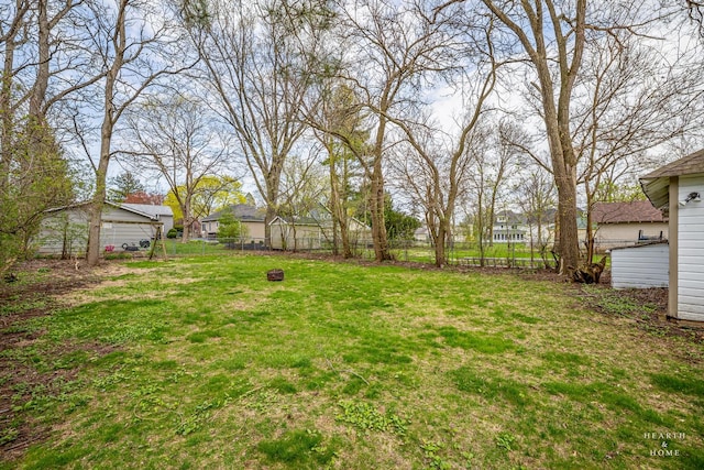 view of yard with fence