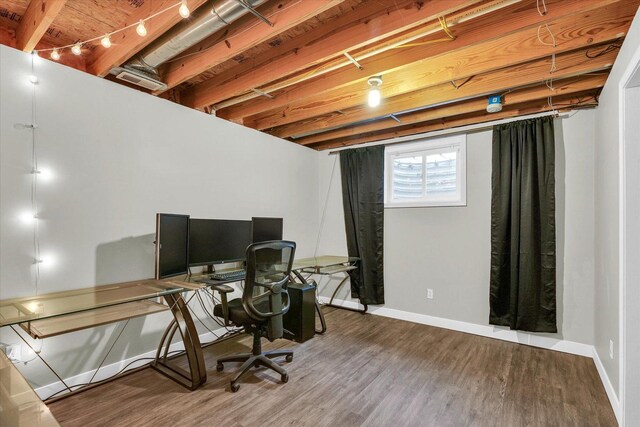 3410 Waterville Ct, Champaign, IL 61822 - office area featuring wood finished floors and baseboards