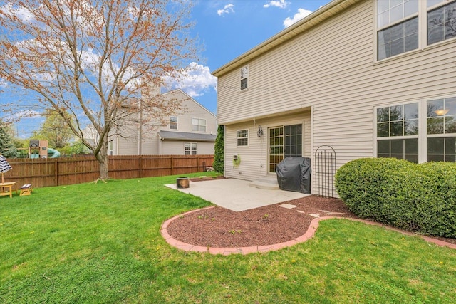 3410 Waterville Ct, Champaign, IL 61822 - rear view of house with fence, a patio area, and a yard
