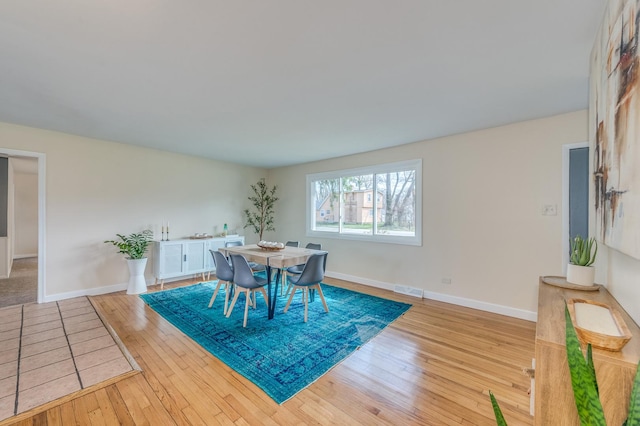 16112 Turner Ave, Markham, IL 60428 - dining room with visible vents, light wood-type flooring, and baseboards